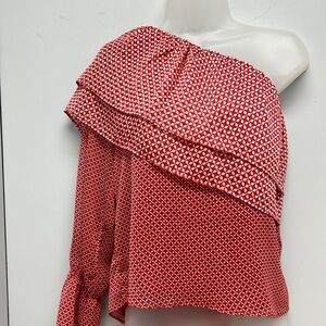 NWT Lucky Brand Women’s One Shoulder Ruffled Blouse